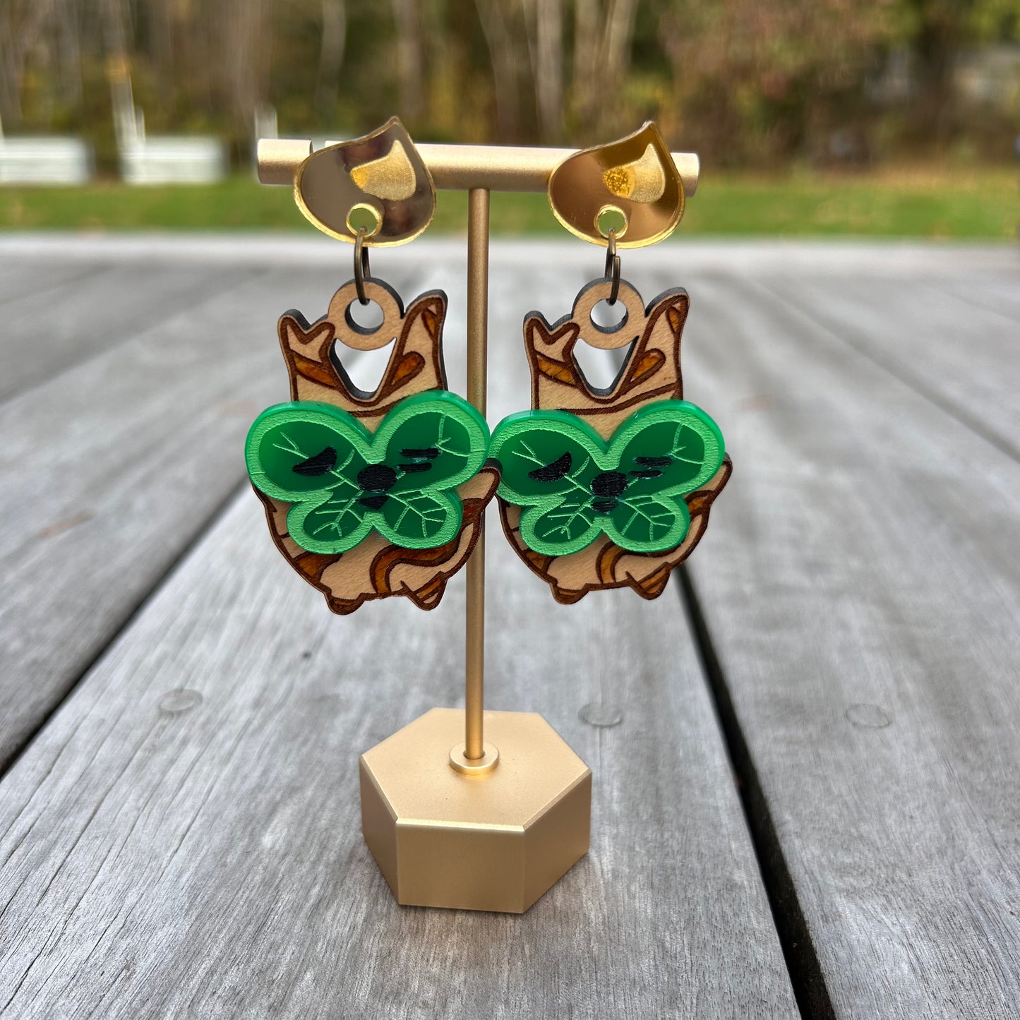 Forest Spirit Clover Earrings