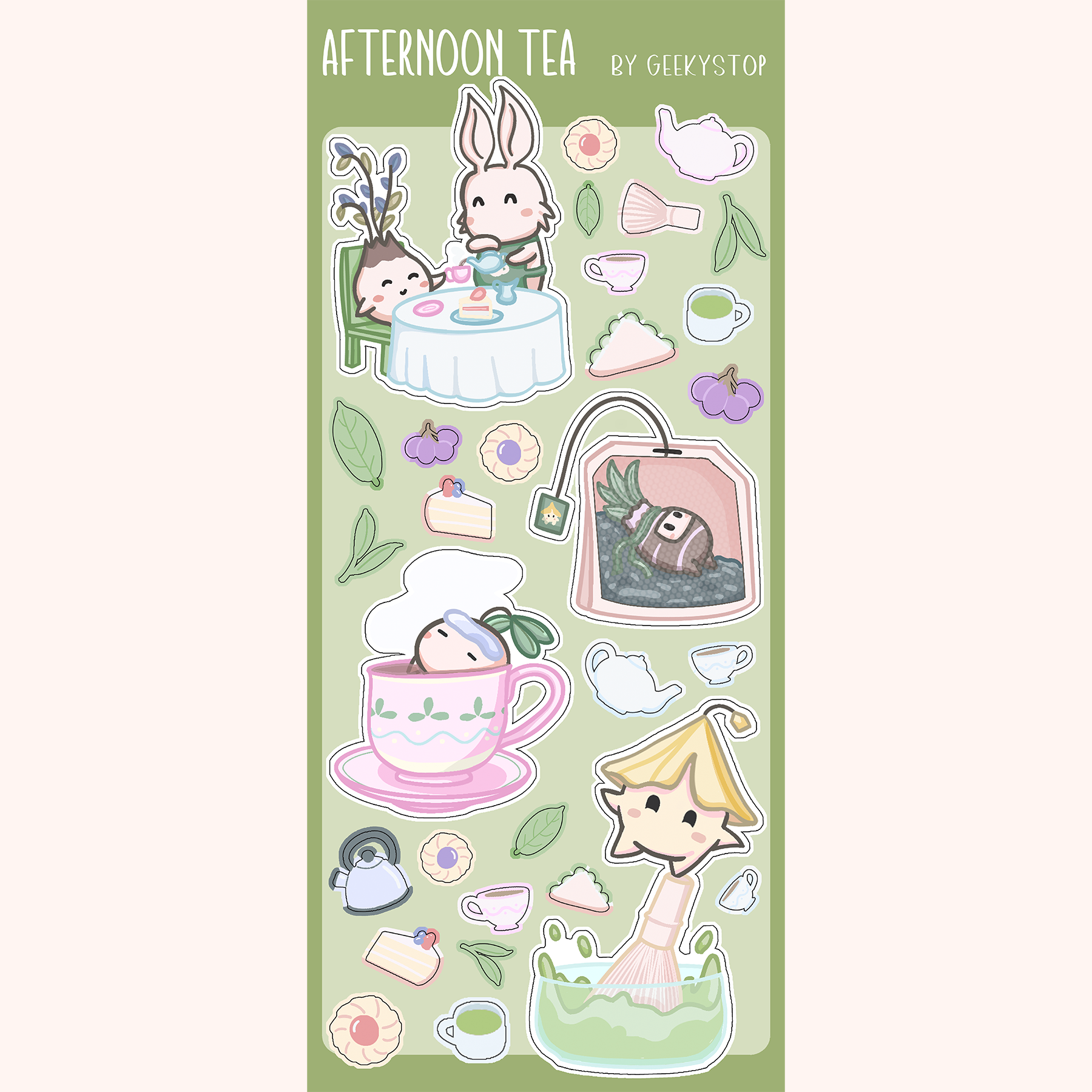 Afternoon Tea Deco Sticker Sheet – GeekyStop