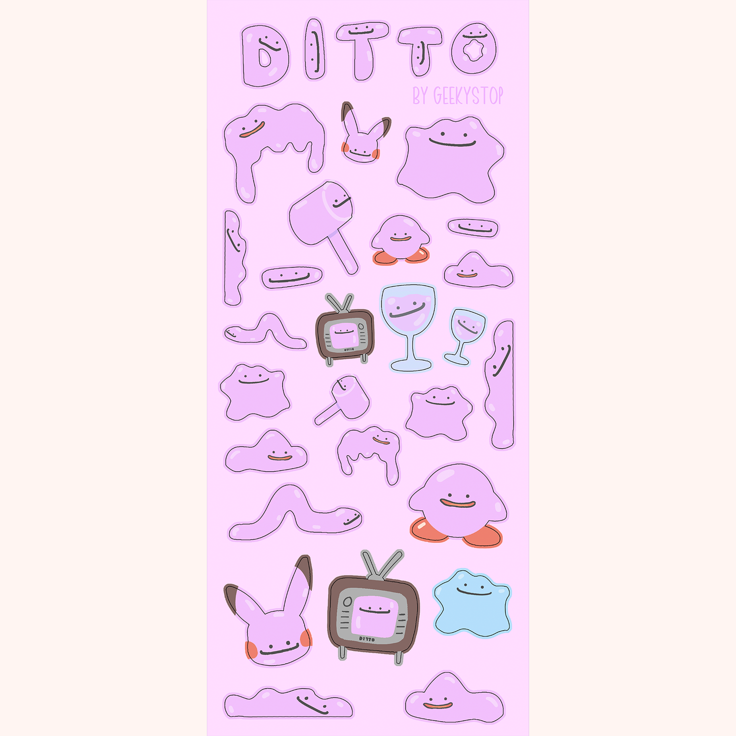 Pink Glob Sticker Sheet