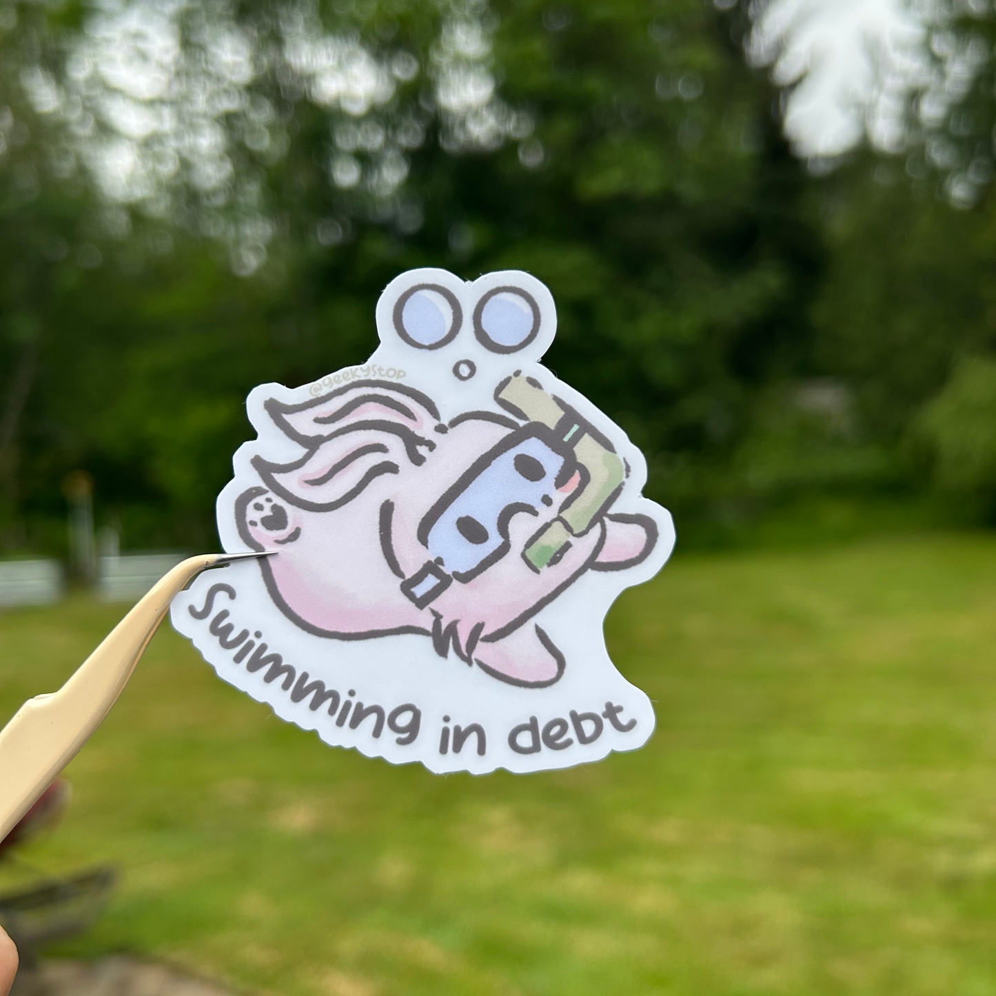 Swimming in Debt Sticker