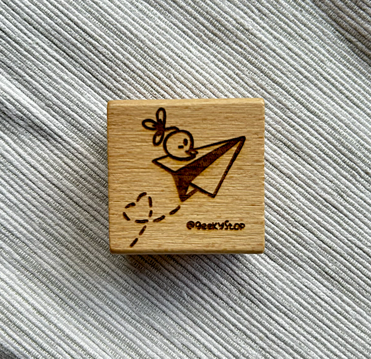 Matcha on Plane Wooden Stamp