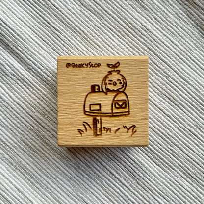 Chai on Mailbox Wooden Stamp