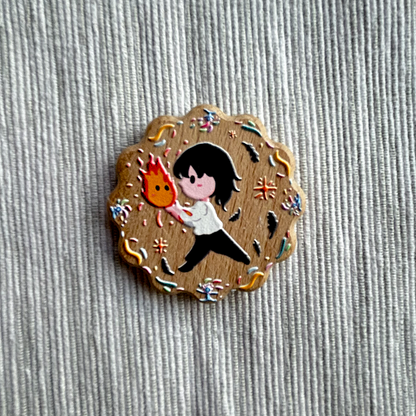 Heartless Wizard Wooden Cookie Badge