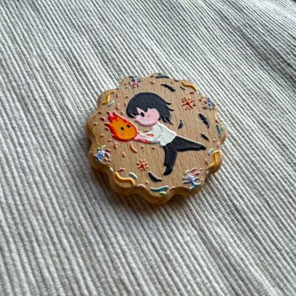 Heartless Wizard Wooden Cookie Badge