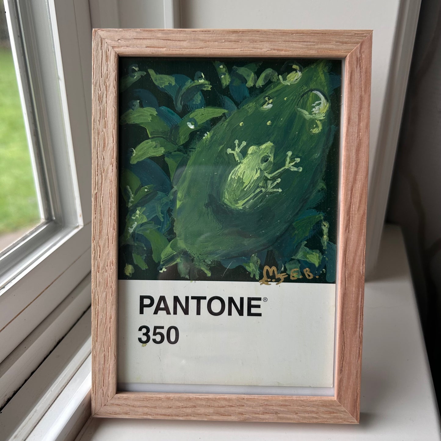Frog on Leaf Pantone Postcard - Original 1/1